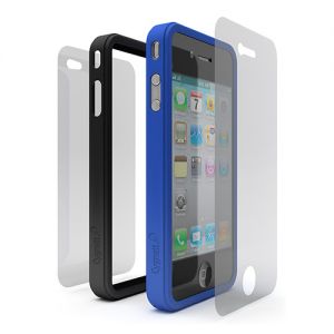 Чехол Cygnett Snap Duo Silicone Frame Blue&Black for iPhone 4 (CY0111CPSND)